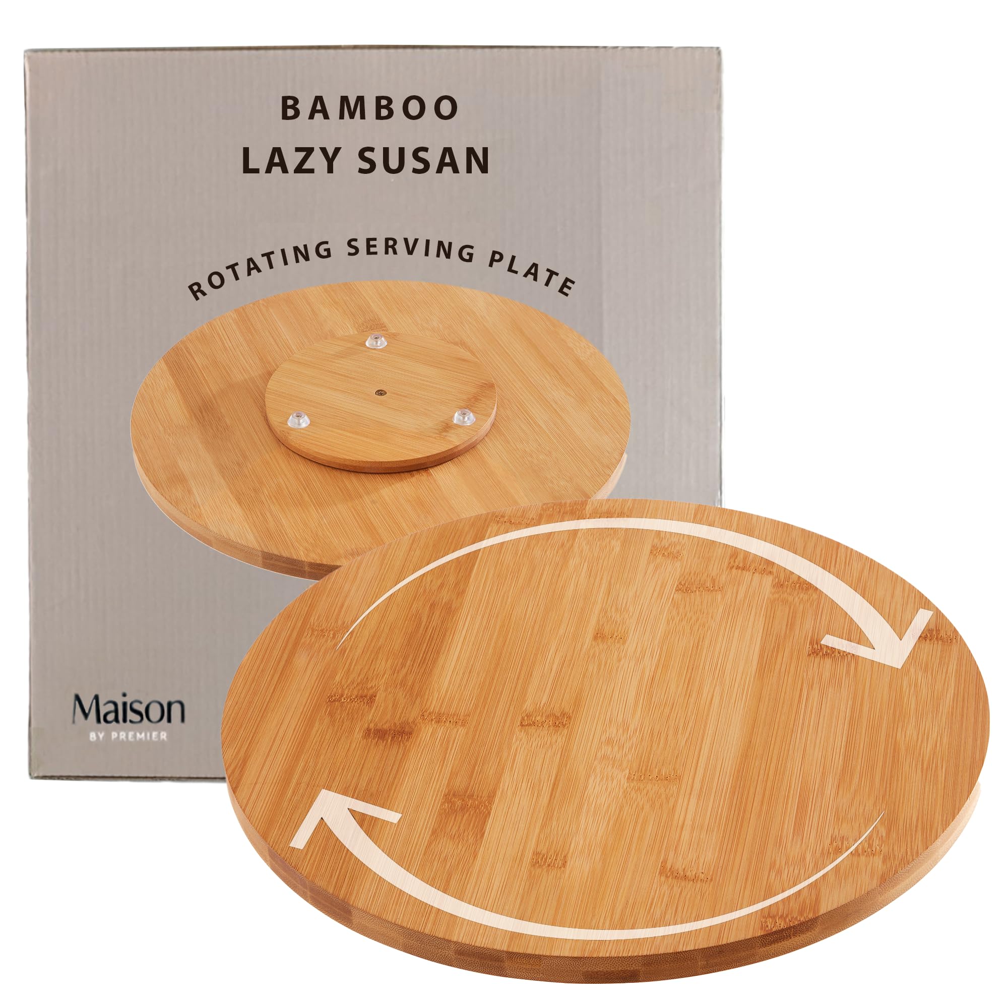 Premier Housewares Lazy Susan, Bamboo, Natural, 35 x 35 x 3 cm