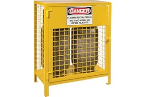 KLETON - Gas Cylinder Cabinets, 2 Cylinder Capacity, 30" W x 17" D x 37" H, Yellow Each