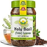 Basic Ayurveda Holy Basil (Tulsi) Leaves | 1.06 Oz (30g) | Pure Dried Tulsi Leaves | Natural Ayurvedic Herb for Herbal Tea, Detox & Daily Wellness | Non-GMO, Gluten-Free & Vegan