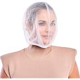 Betty Dain Makeup Protector Hood, Nylon Chiffon, White | Protects Hair &amp; Makeup While Getting Dressed, Light &amp; Airy, Zipper Closure, Machine Washable