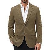 PJ PAUL JONES Mens Corduroy Blazer Slim Fit Casual Sports Coat Jacket | Cotton Corduroy Fabric, Two Button, Machine Wash, Slim Fit, Classic Fall and Winter Blazer, Daily, Business, Wedding, Party
