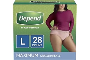 Depend FIT-FLEX Incontinence Underwear for Women, Maximum Absorbency, L, Tan (Packaging may vary)
