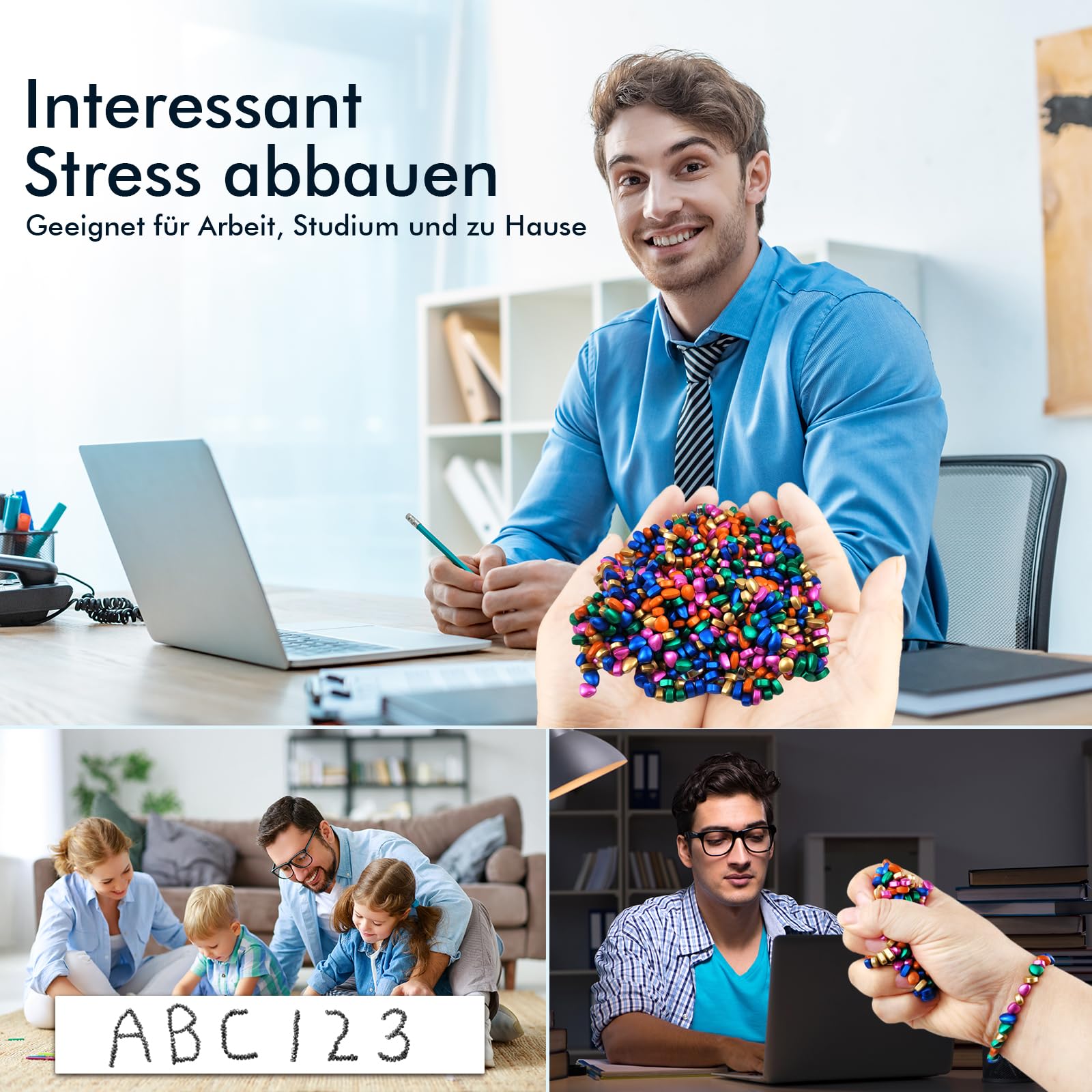 YANZHE Magnetsteine Stresskiller - Ungefähr 1000 Stück Premium Mini-Magnetkugeln als Anti-Stress Spielzeug für Erwachsene, Das Original Fidget Toy für Büro & Homeoffice, Kreatives Entspannungs-Gadget 5