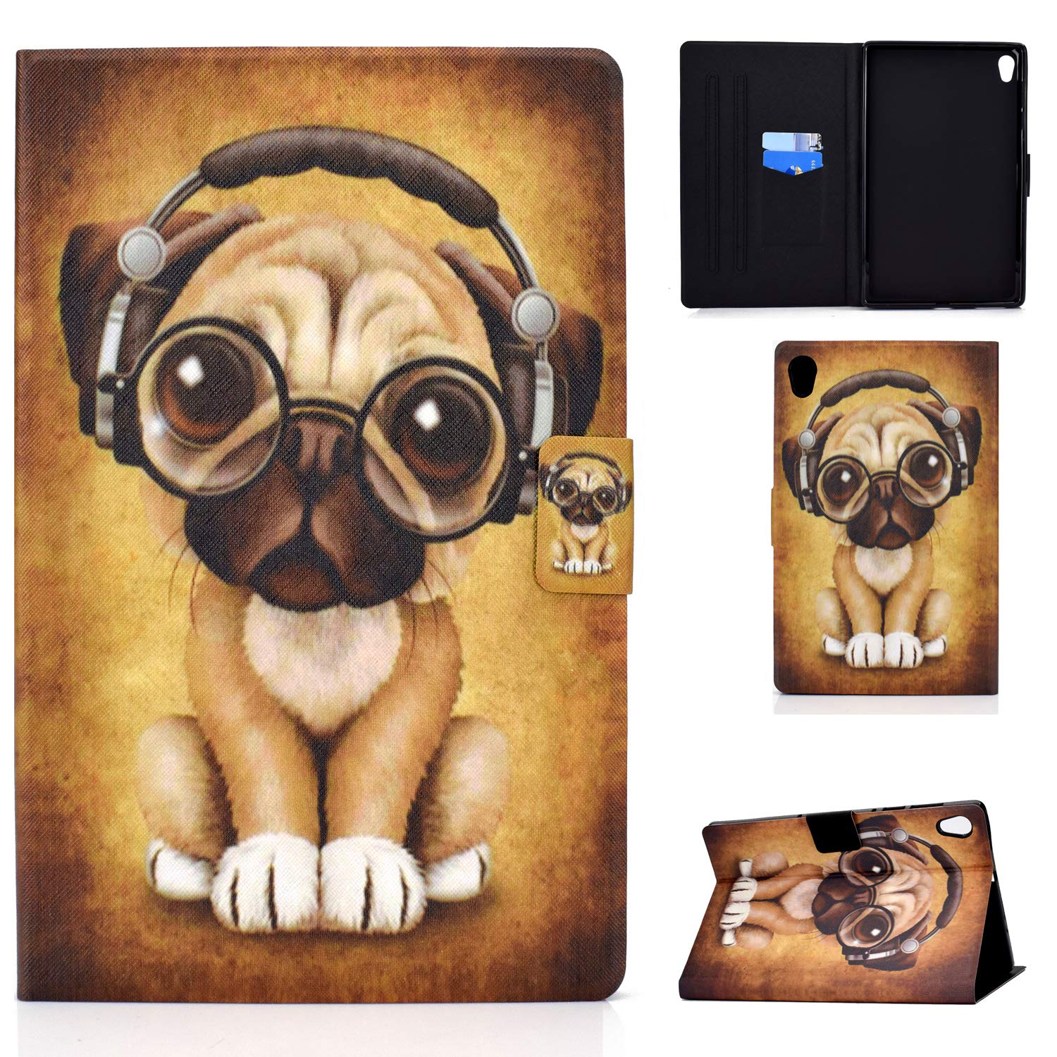 AsWant Lenovo Tab M10 HD 2 Gen Case PU Leather Folio Flip Wallet Cover Magentic Closure Tablet Case with Card Slot for Lenovo Tab M10 HD 2 Generation 10.1 Inch TB-X306X/TB-X306F Dog