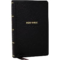 NKJV, Compact Center-Column Reference Bible, Black Genuine Leather