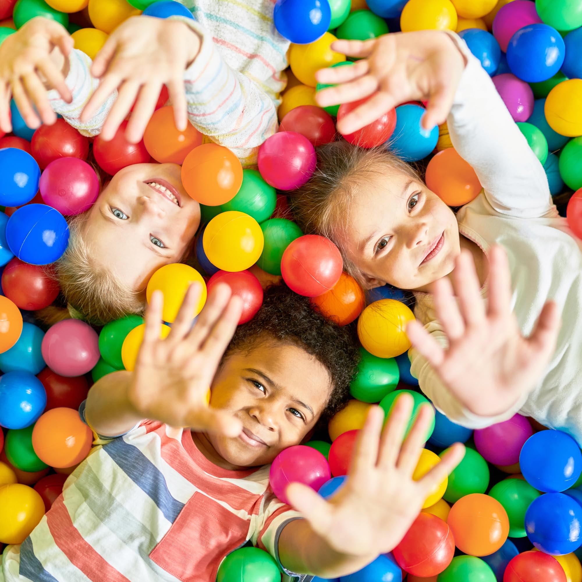 Play Balls for Ball Pit, Plastic Crush Proof, Phthalate & BPA Free, Assorted Colors. (100 Balls)