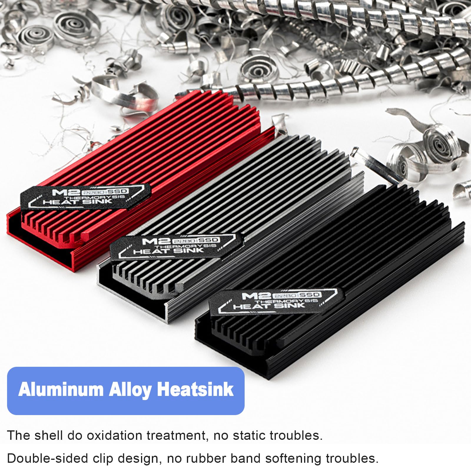 ASTARON M.2 SSD Kühlkörper 2280, dünner Kühler mit Nano-Wärmeleitpads (0,5–1 mm), NVME M2 Wärmeleitpad, doppelseitiger Kühlkörper für PC/PS5/Gaming-Laptops (Schwarz) 5