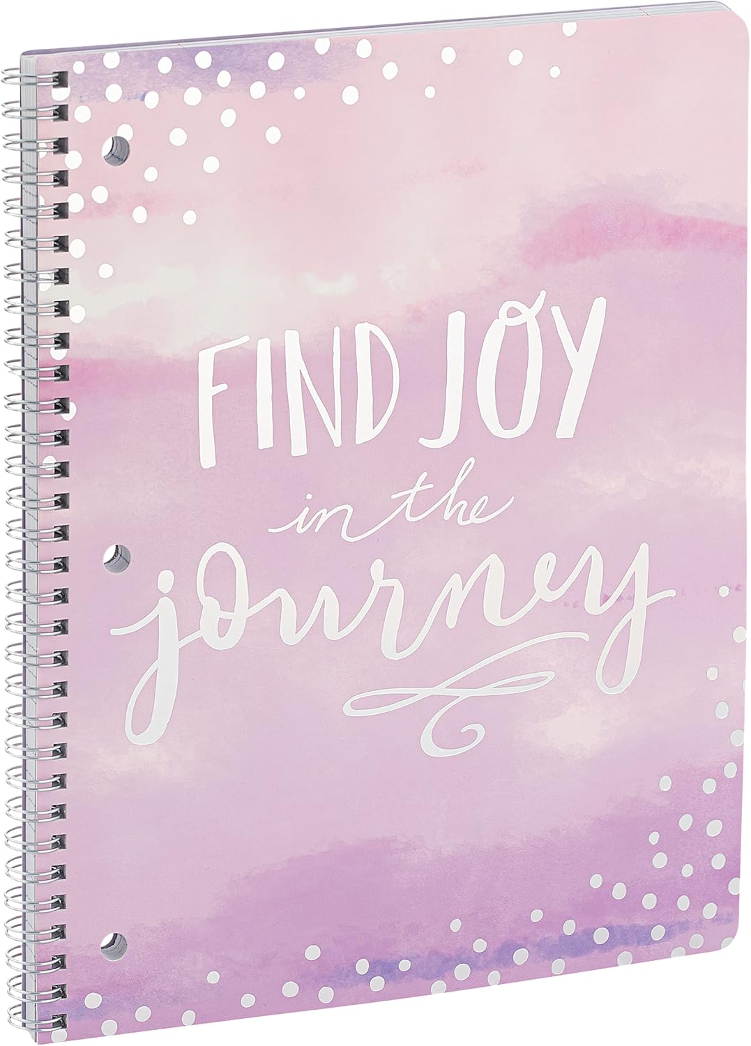 Printed 1 Subject Notebook 10.5 x 8.5 College Ruled Paper 60 GSM 80 Sheets “Silver Lining Collection” (Beautiful, Joy, Happy) Perfect for School, Office and Home Use - 3 Pack by Emraw : Office Products