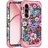 Rancase for Galaxy S25 Case,Three Layer Heavy Duty Shockproof Protection Hard Plastic Bumper +Soft Silicone Rubber Protective Case for Samsung Galaxy S25,Glow in The Dark-Tender Pink