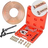 JINGTAO88 3/16" Brake Line Kit - 25 FT Copper Coated Brake Line (With 16 Brake Line Fittings and 4 Threads Unions) + Double &