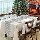 VALICLUD Silver Christmas Table Runner 275x28CM Snowflake Design view 2