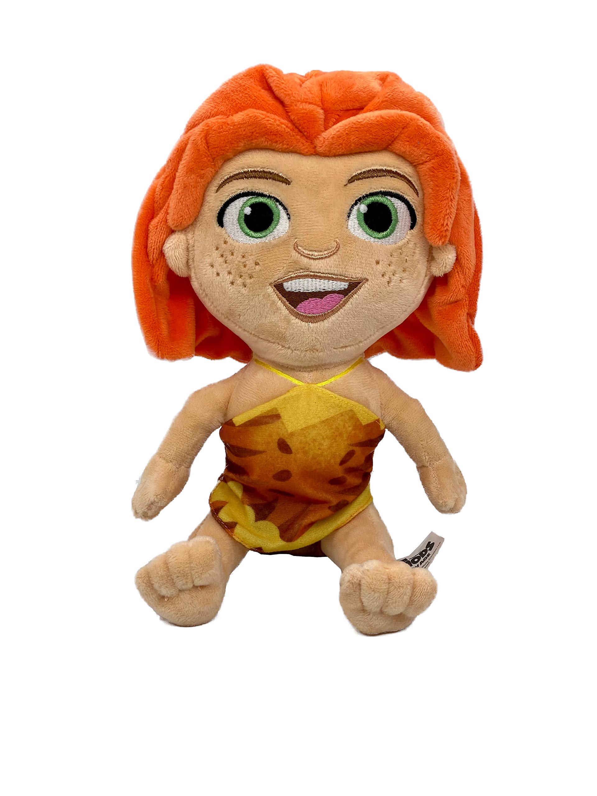 The Croods 2 Everything at the Beginning Various Plush Figures 24-30 cm, Movie 2021 Original Cuddly Toy Plush Figure, Eep Crood Creepo Monkey Belt and Sash Sloth Chunky Tiger, Plush Toy (Eep)