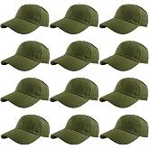 Gelante Baseball Caps Hats 100% Cotton Plain Blank Adjustable Size Wholesale Bulk of 12 Pack
