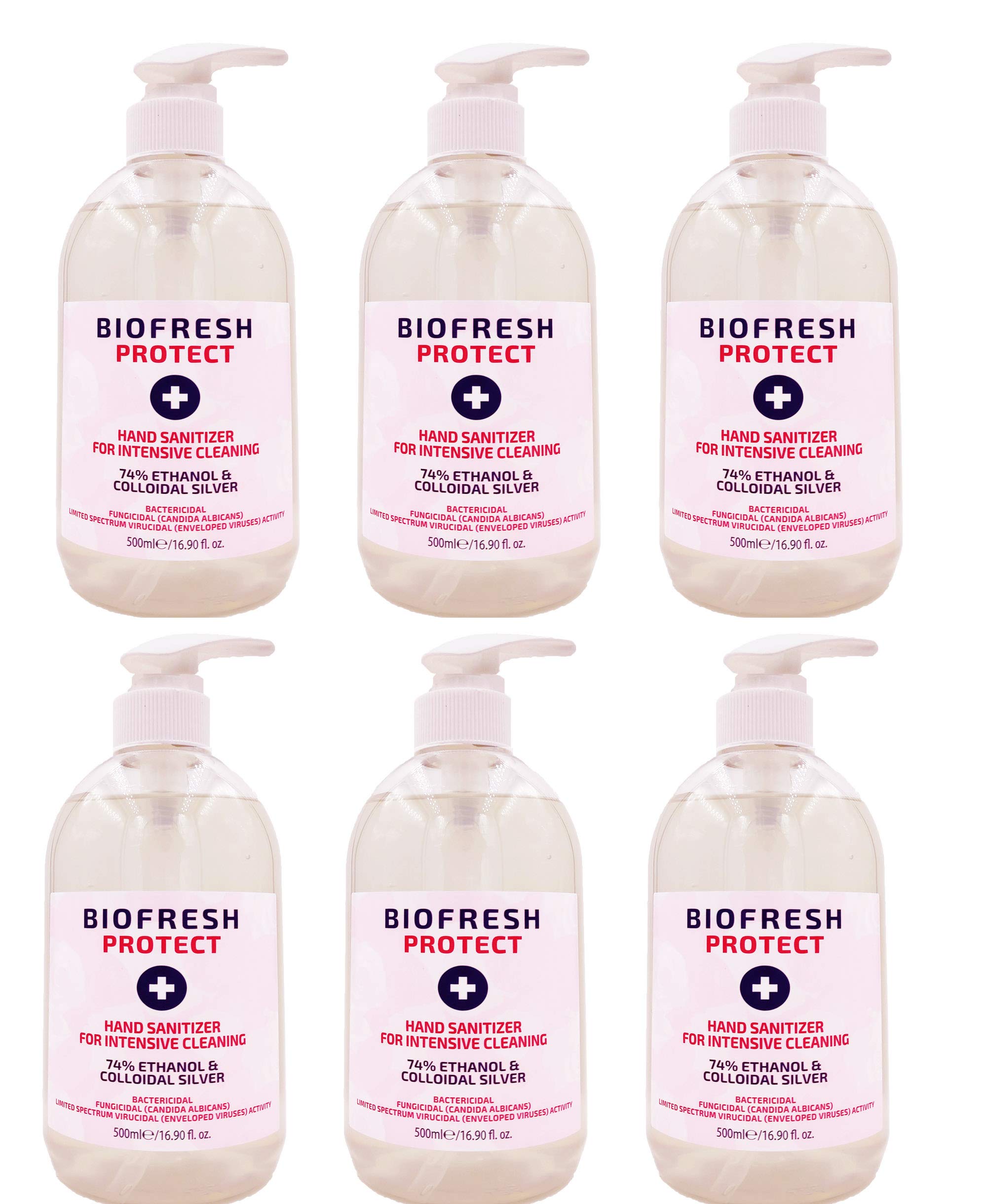500ml Hand Sanítíser Cleansing Gel 74% Alc, EN14476 Certified - Kills 99% Germs Instantly, Pump Hand Wash Gel - UK Stock (6x 500ml)