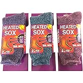 NY GOLDEN FASHION 3 Pairs Women Heated Sox Thermal Insulated Winter Heavy Duty Thick Crew Socks (Mix 3 Pairs (Purple/Blue/Pink))
