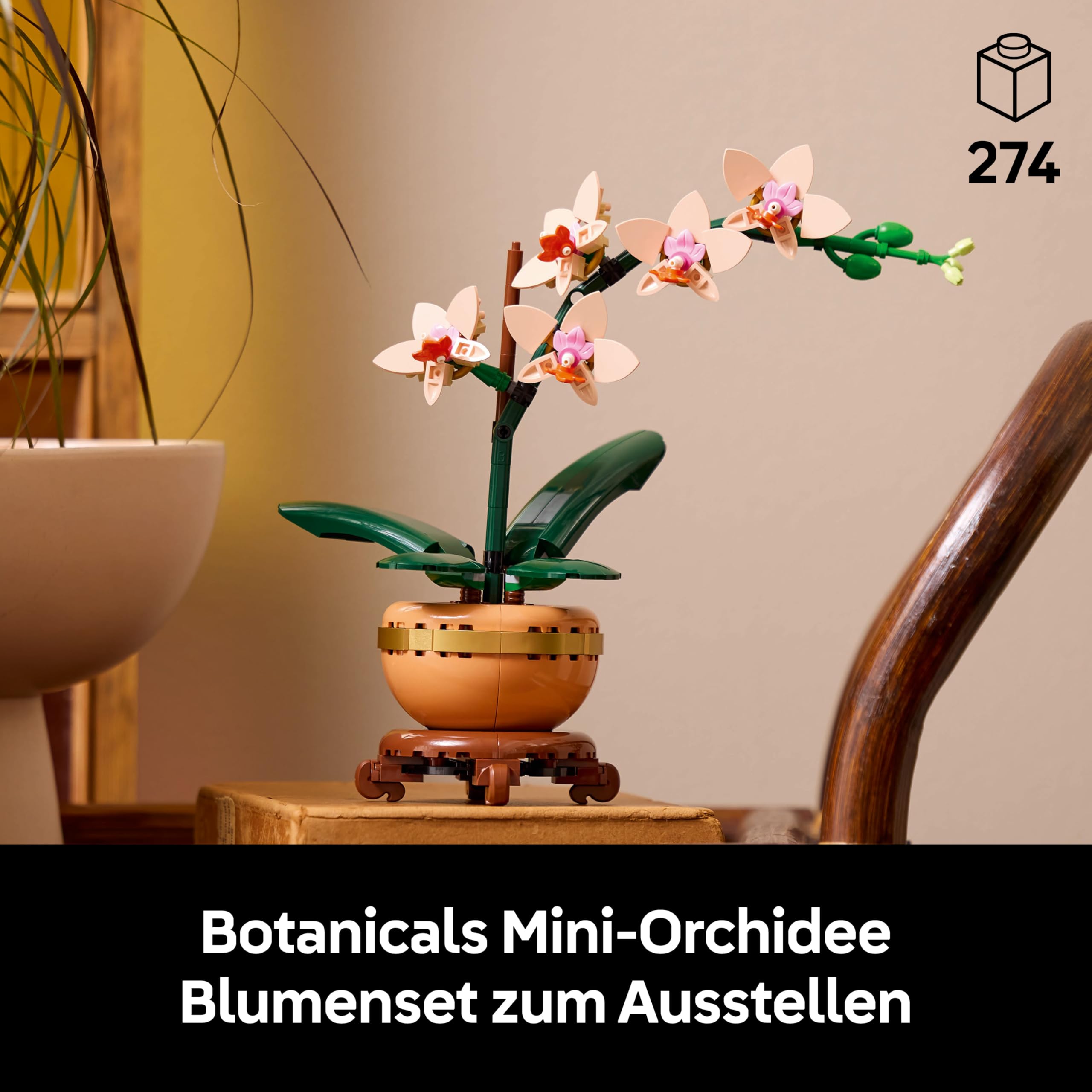 LEGO Botanicals Mini-Orchidee - Set mit Kunstblumen für Erwachsene - Zimmerpflanze mit Blumentopf im Terrakotta-Stil - DIY Geschenkidee zum Geburtstag - 10343 2