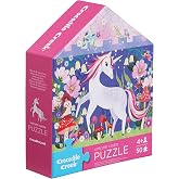 Crocodile Creek Jigsaw Puzzle, 50 Piece for Kids 3 Years and Up, Heavy-Duty House Shaped Box for Storage, Finished Puzzle Size 12 x 15 inches, Unicorn Castle