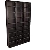 Atlantic Oskar Adjustable Media Cabinet - Holds 756 CDs, 360 DVDs or 414 Blu-Rays/Games, 21 Adjustable and 6 Fixed Shelves PN