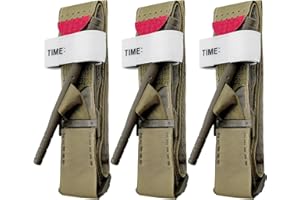 GENERIC Tourniquet, Single-Handed Application Military Emergency Tourniquets, Safest and Fasten Combat Hemostasis kit for Tactical, Medical, Training, Outdoor, Hiking, Camping (3, Dark Green)