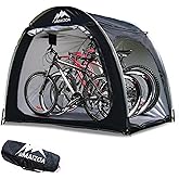 MAIZOA Bike Storage Shed Tent, 82*65*59 Inches, Outdoor Portable Storage Shelter for 4-5 Bicycles, 210D Oxford Fabric PU4000 Waterproof, Suitable for Storing Bicycles, Motorcycles and Various Tools