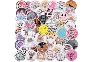 MUBYOK 3inch 100pcs Car Freshies Cardstock Cutouts Round for Circles Silicone Molds & Aroma Beads Accessories Supplies, Mama, Western, Quote, Cow, Smile