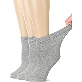 Hugh Ugoli Women's Rayon Ankle Loose Fit Diabetic Socks, Soft, Seamless Toe, Wide Stretchy, Non-Binding Top, 3-6 Pairs