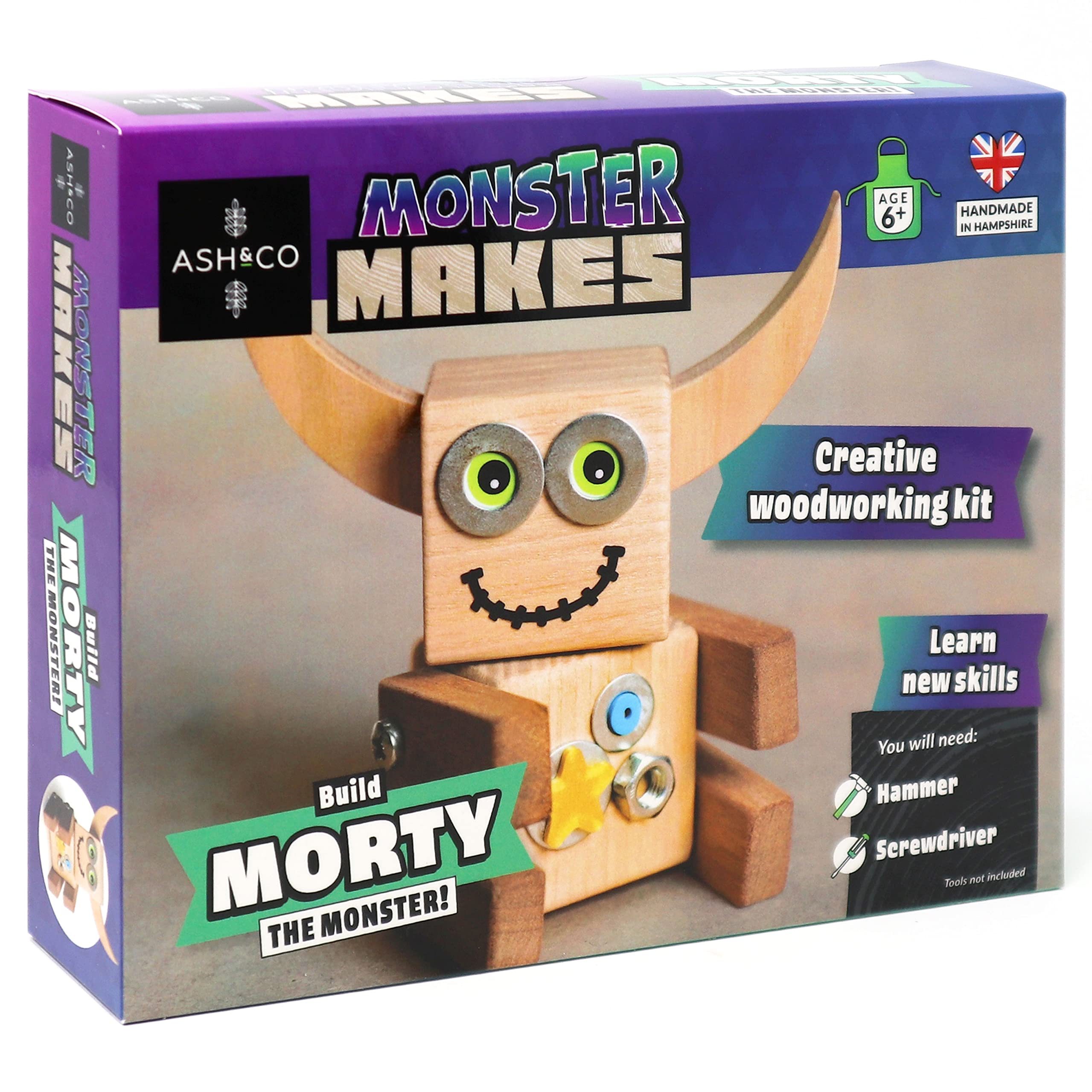 Ash & Co Monster Makes Woodwork Kit for Kids | Build Your own Monster Model | Fun Craft kit for Age 6+ — image 1