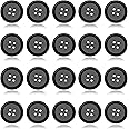 Amazon.com: Buttons Black 1 inch for Crafts Sewing 100pcs 25mm Resin ...