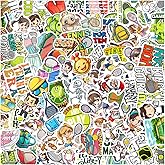 108Pcs Tennis Stickers Pack Cartoon Style Vinyl Decals for Water Bottles Laptop Skateboard Phone Journal Scrapbook Luggage Decoration Fun Quotes and Characters