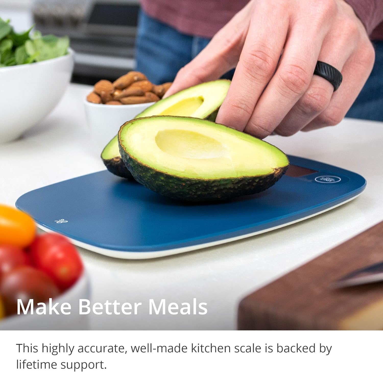 GreaterGoods Digital Food Kitchen Scale, Multifunction Scale Measures in Grams and Ounces (Ash Grey): Kitchen & Dining