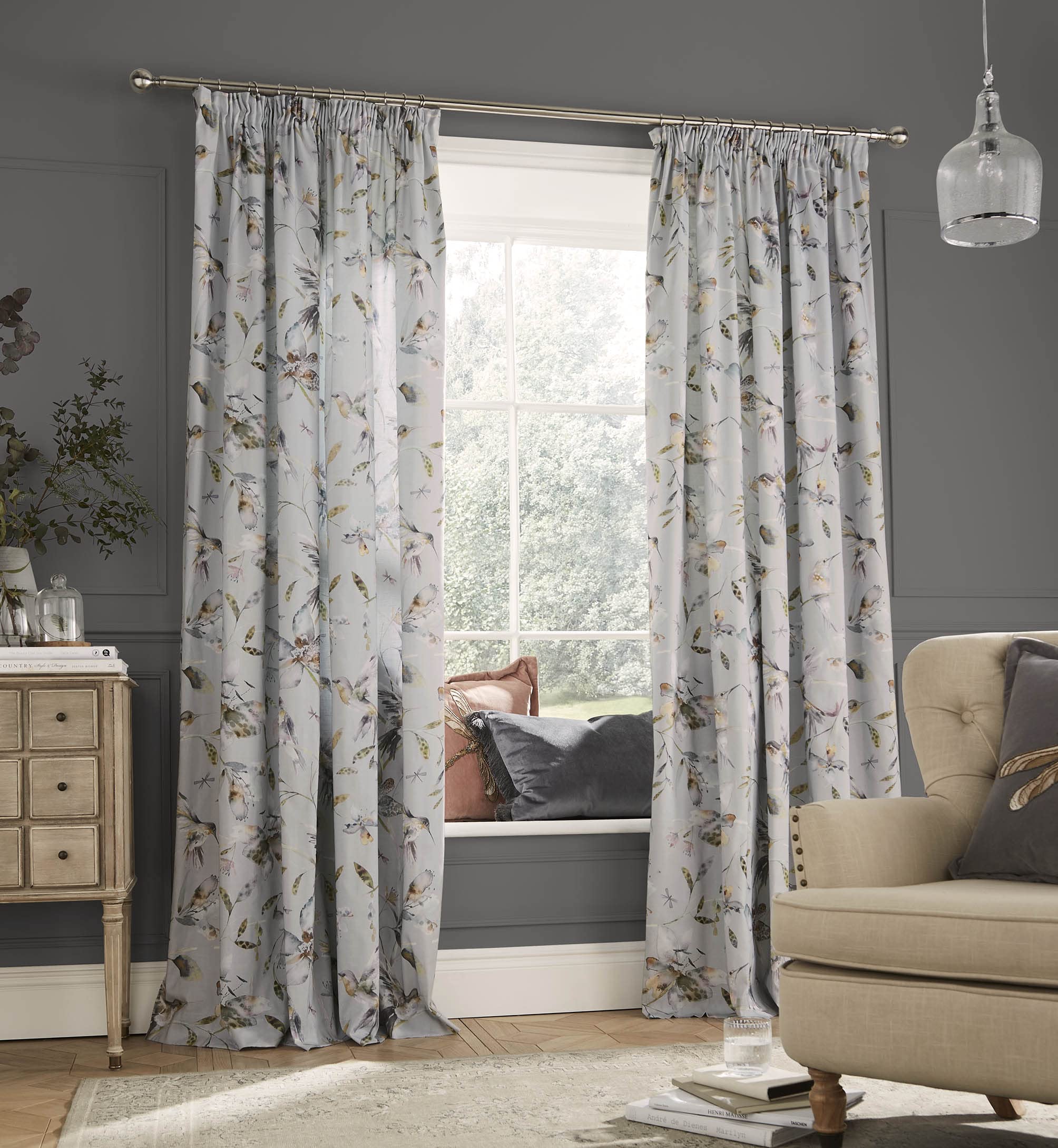 Voyage Maison Tafuna Lined Eyelet Curtains in Dawn (168cm x 229cm (66" x 90"))