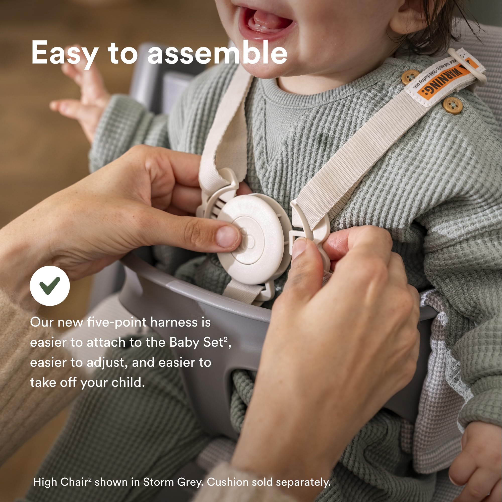 Stokke Tripp Trapp High Chair 2, Natural - Includes Chair + Baby Set with Removable Harness for Children 6-36 Months - Adjustable, Ergonomic & Easy to Clean