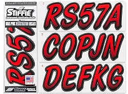 Stiffie Whipline Red/Black 3" Alpha-Numeric