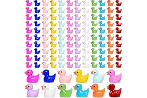 HAVAGDTM 120 PCS Mini Ducks Miniature Duck Figures for Ornamen Garden Aquarium DIY School Project, Party Favor