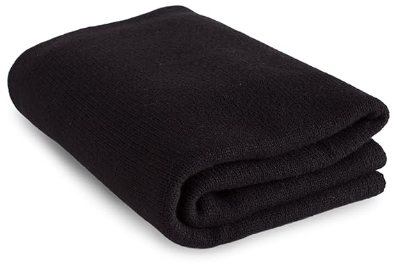 Love Cashmere Luxus 100% Kaschmir Reisedecke - 'Schwarz' - Handgefertigt in Schottland UVP €400