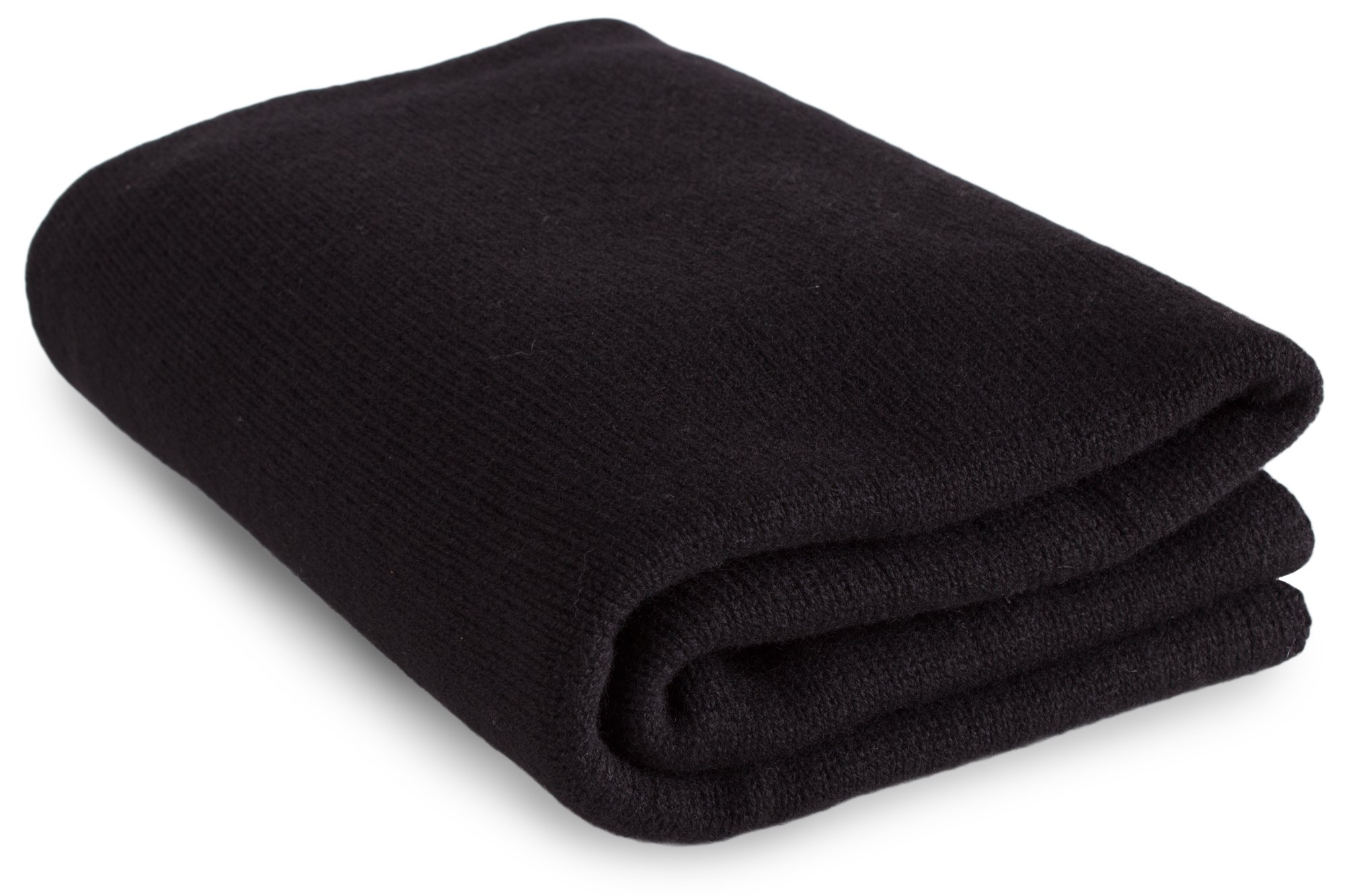 Love Cashmere Soft 100% Cashmere Sofa Throw Blanket - Black - made in Scotland