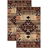 Duibel Western Aztec Hand Towels for Bathroom,Set of Lightweight Breathable 2 Soft Absorbent Kitchen Towels Set for Gym Bathroom Hotel Sport