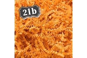 ZEBMOON 2 LB Orange A Crinkle Cut Paper Shred Filler Great for Gift Wrapping, Basket Filling, Birthday, Wedding, Valentine's Day, Mardi Gras, 2024 New Year Party Decorations Filling Supplies