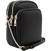 FashionPuzzle Multi Pocket PU Leather Casual Medium Crossbody Bag with Adjustable Strap