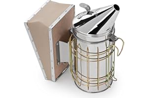 Honey Keeper Bee Hive Smoker Stainless Steel with Heat Shield Beekeeping Beehive Equipment