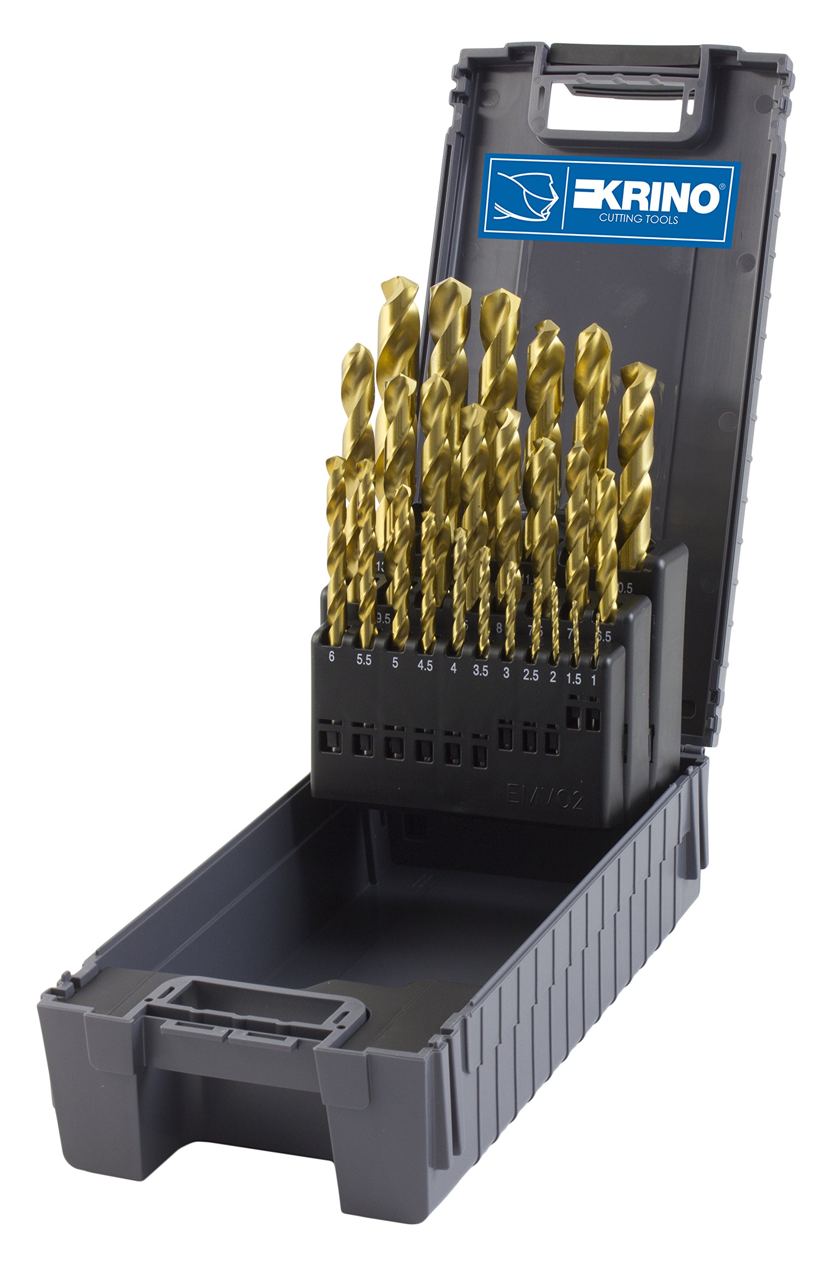 KRINO 01170302 HSS-G TIN Bits RETTIFICATE Titanium, Set of 25, Steel