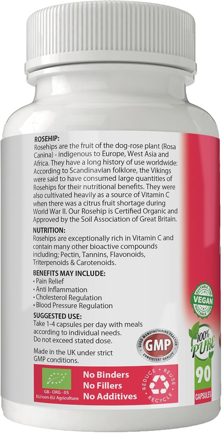Simply Pure Organic Rosehip Capsules for Healthy Skin Heart & Joints, 90 count (Pack of 1) - Image 3