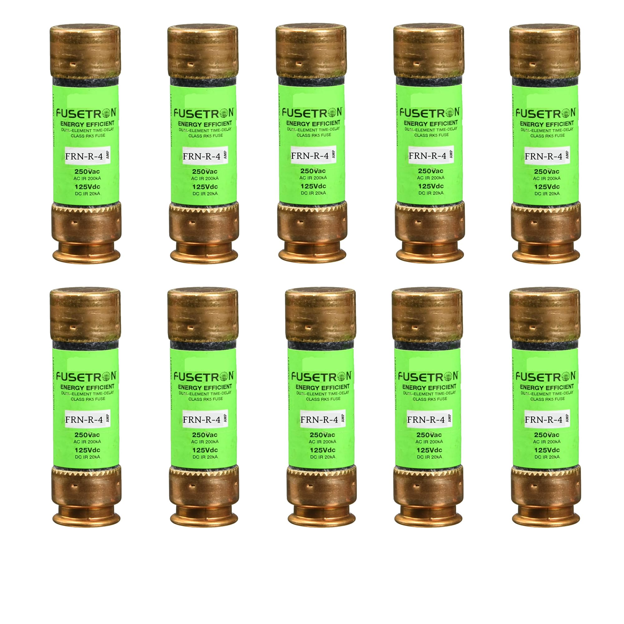 Photo 1 of 10-Pack New FRN-R-4 FRN-R-4A 250Vac Time Delay Fuse,FRN-R-4A Current Limiting Class RK5 Fuse