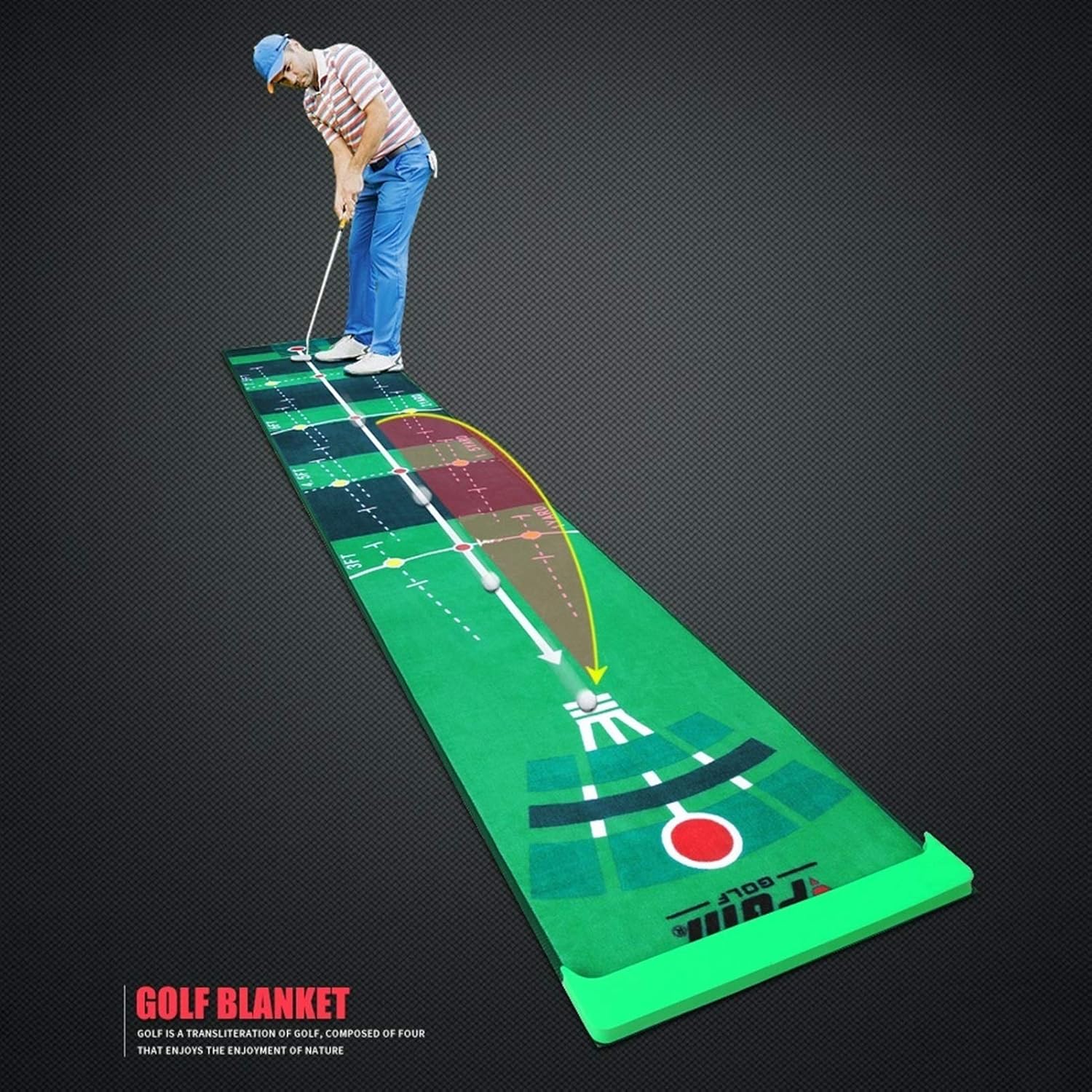 LLF Golf Putting Mat Putting Green Golf Practice Mat with