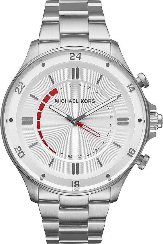 Amazon.com: Michael Kors Silvertone Reid Reloj híbrido para ...