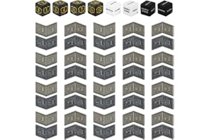 FIGURESLAB 48Pcs MTG Antique Metal Buff Counter Tokens & MTG Keyword/Counters Dice Set, Magic Creature Stats or Loyalty Counter for TCG Card Gaming Accessories with Velvet Bag & Box
