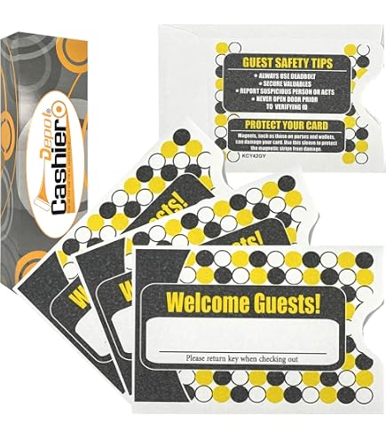 500 Hotel/Motel " Welcome Guests " Key Card Sleeves 2-3/8" X 3-1/2