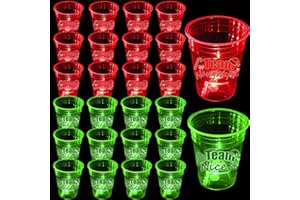 mishunyus 40 PCS Christmas Party Cups Glowing Christmas Team Naughty or Nice Party Cups Decoration Cups for Christmas Party Cups Party Supplies(Red & Green)