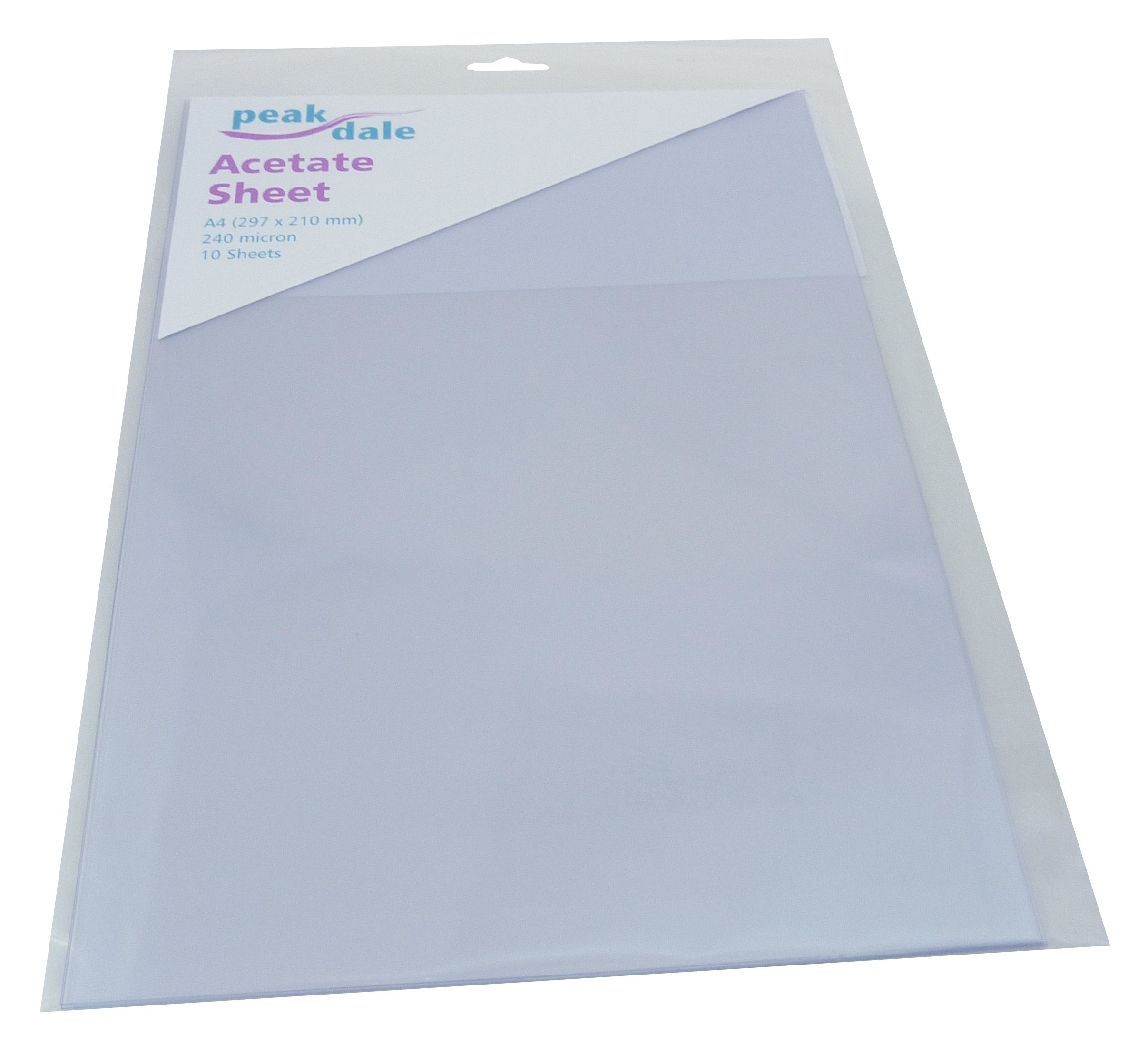 A4 Acetate Sheet - Clear - 10 Sheets - 297 x 210mm - 240 micron