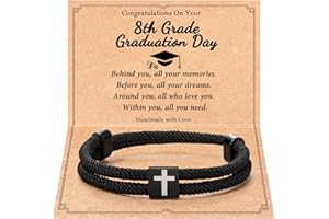 Shonyin Graduation Gifts Cross Bracelet for Boys - 5th 8th Kindergarten Preschool College High School Middle School Graduation Gifts for Boys